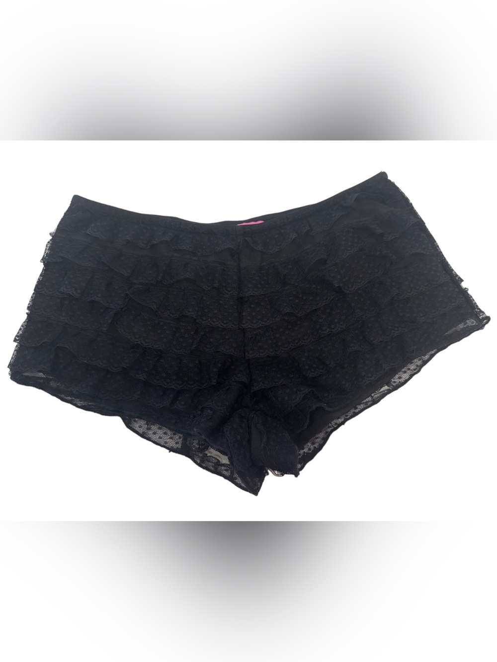 Edikted Lace Ruffle Sleep Shorts - Black, small